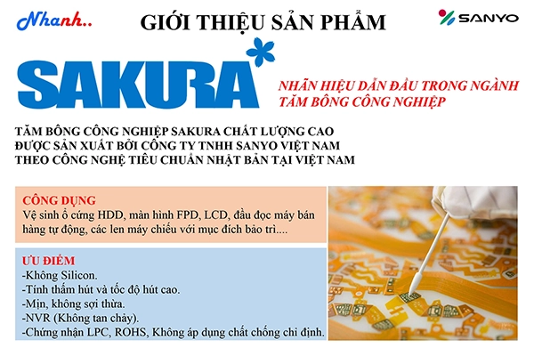 Tăm Bông Dùng Trong Công Nghiệp – Sanyo Sakura